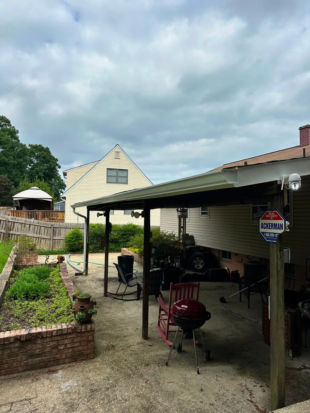 Covered patio at a Northern Virginia home